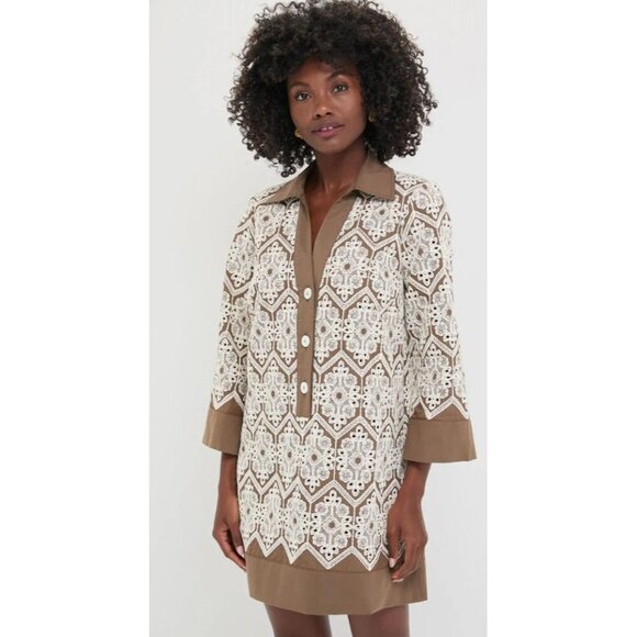 Tuckernuck Dresses & Skirts - NWT Tuckernuck Mocha Mousse Lace Collier Dress Size XS